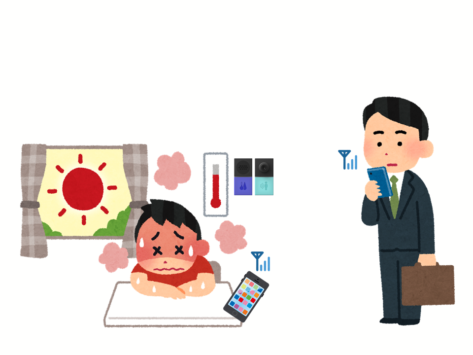 家族（子供・お年寄り）熱中症警告